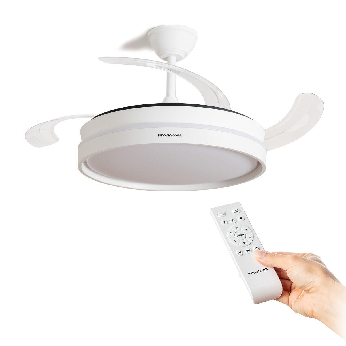 💡 Keteez AirLuxe™ | Ventilador de Techo Inteligente con Luz LED + 4 Aspas Retráctiles + Control Total del Ambiente 🔥