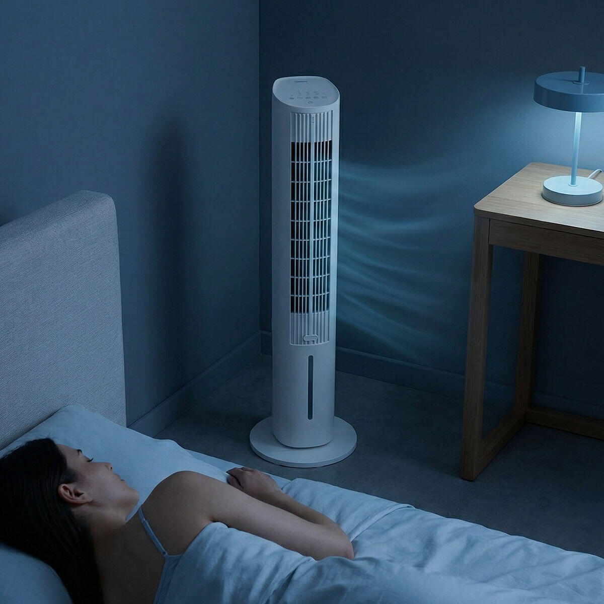 Acondicionador de aire evaporativo de torre portátil Multifunción con Mando a Distancia Hushly InnovaGoods