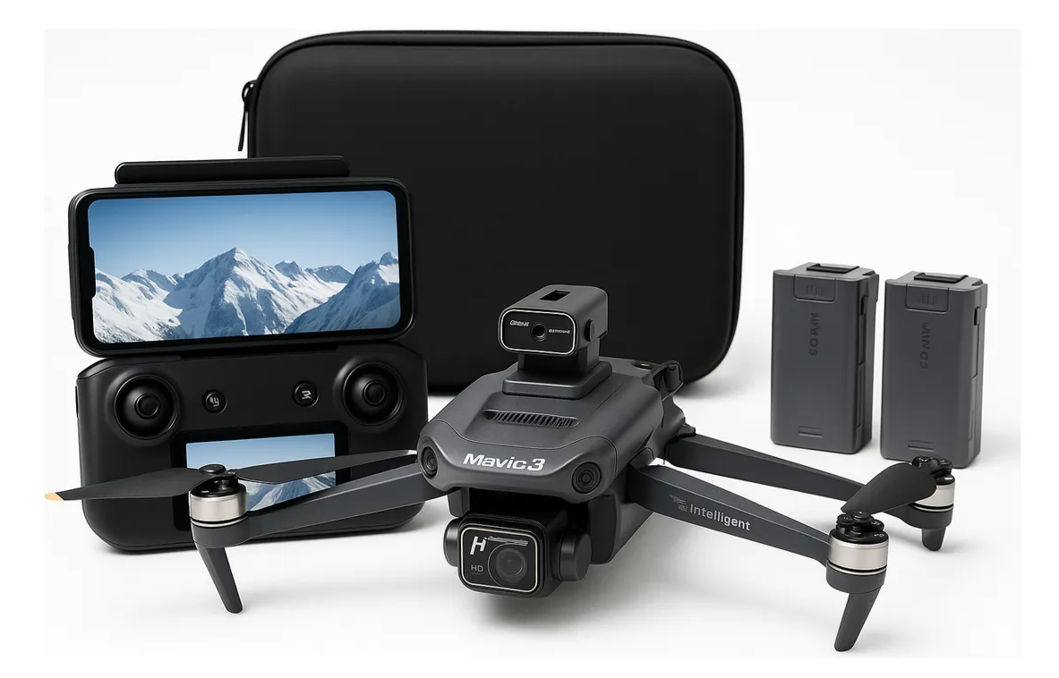 🚁 MAVIC 3 INTELLIGENT — Drone Profesional 4K Ultra HD con Sensores Inteligentes + Control Remoto + 2 Baterías Extra + Maletín Premium + Hélices de Repuesto + Cable de Carga 🔥