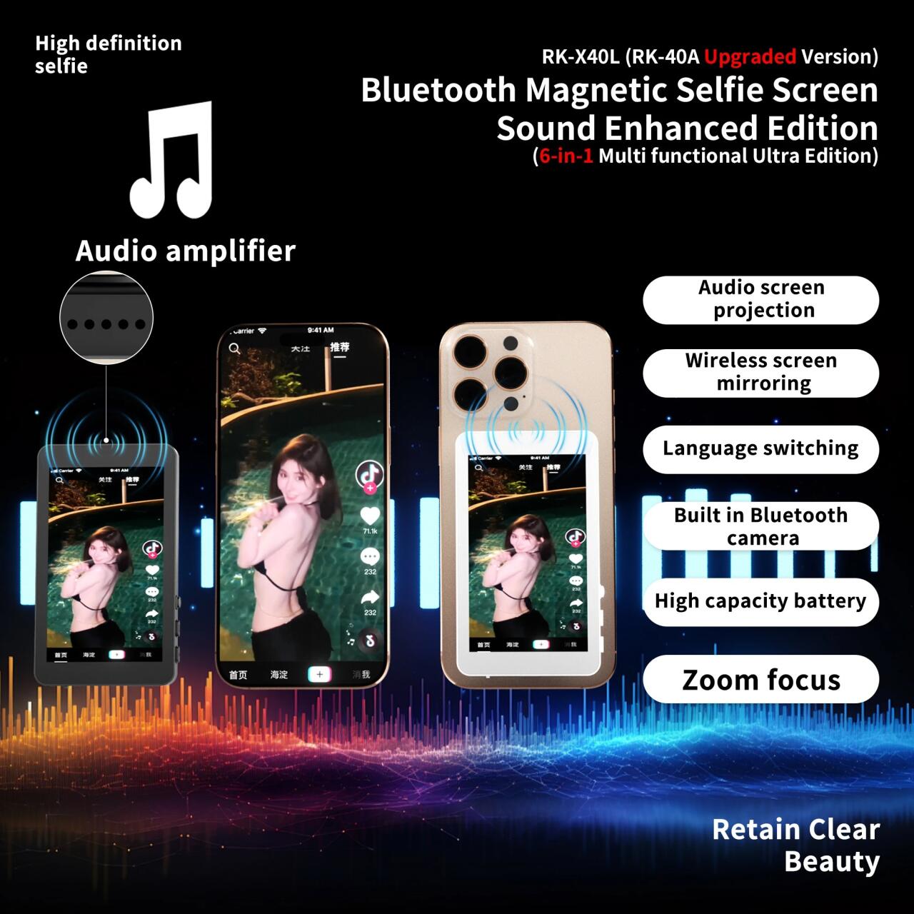 📸 ¡SelfieVision Pro™ – Pantalla Magnética Inalámbrica para Smartphone + Monitor HD Inteligente + Soporte Magnético Premium + Cable de Carga USB + Manual de Uso Profesional! 🔥
