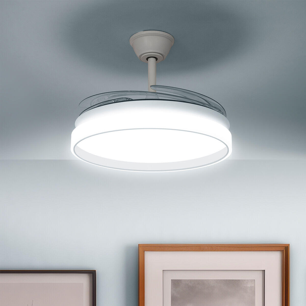 💡 Keteez AirLuxe™ | Ventilador de Techo Inteligente con Luz LED + 4 Aspas Retráctiles + Control Total del Ambiente 🔥