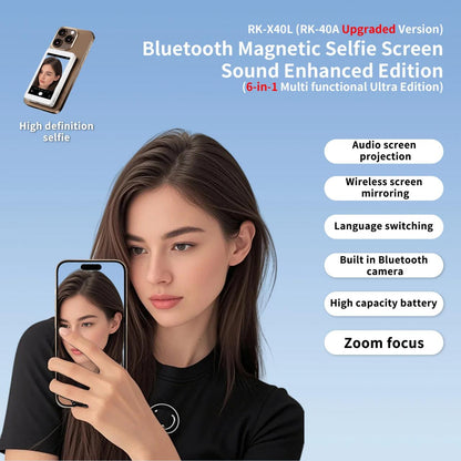 📸 ¡SelfieVision Pro™ – Pantalla Magnética Inalámbrica para Smartphone + Monitor HD Inteligente + Soporte Magnético Premium + Cable de Carga USB + Manual de Uso Profesional! 🔥