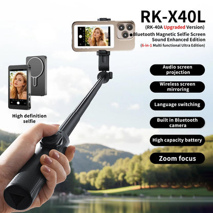 📸 ¡SelfieVision Pro™ – Pantalla Magnética Inalámbrica para Smartphone + Monitor HD Inteligente + Soporte Magnético Premium + Cable de Carga USB + Manual de Uso Profesional! 🔥