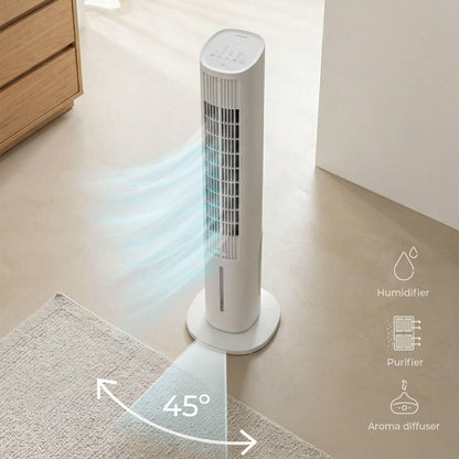 Acondicionador de aire evaporativo de torre portátil Multifunción con Mando a Distancia Hushly InnovaGoods