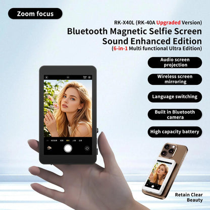 📸 ¡SelfieVision Pro™ – Pantalla Magnética Inalámbrica para Smartphone + Monitor HD Inteligente + Soporte Magnético Premium + Cable de Carga USB + Manual de Uso Profesional! 🔥