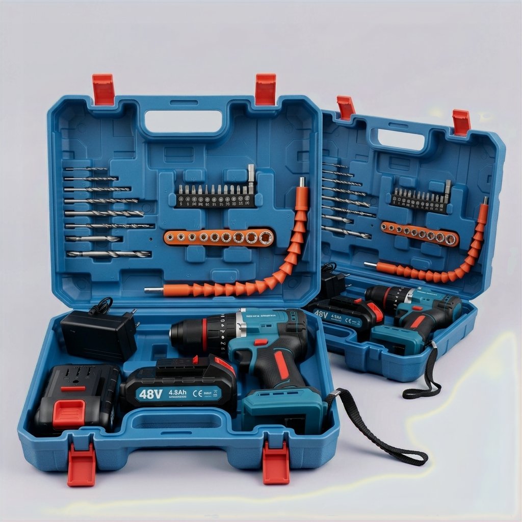 🔋 Taladro de Impacto 48V con Batería de Litio + Todo lo que necesitas en un solo estuche + Accesorios Premium incluidos para cualquier trabajo 💥🔥