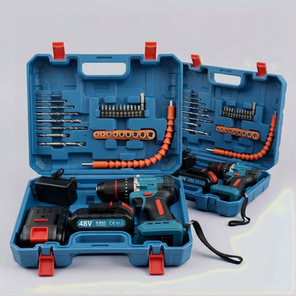 🔋 Taladro de Impacto 48V con Batería de Litio + Todo lo que necesitas en un solo estuche + Accesorios Premium incluidos para cualquier trabajo 💥🔥