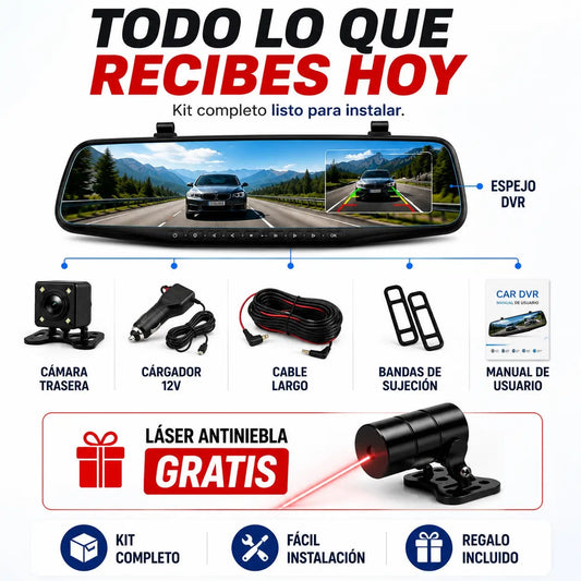 🚗VisionPro Cámara Retrovisor HD + Kit de Instalación Rápida + REGALO EXCLUSIVO: Protector Lluvia🔥