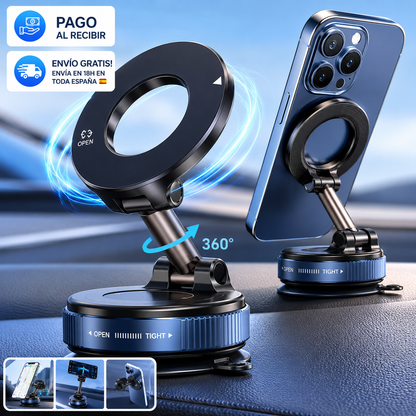 🚀 ¡EL ACCESORIO QUE TODO CONDUCTOR DEBERÍA TENER EN SU COCHE! | Soporte Magnético con Succión al Vacío Inteligente + Agarre Extremo + Rotación 360° 🔥