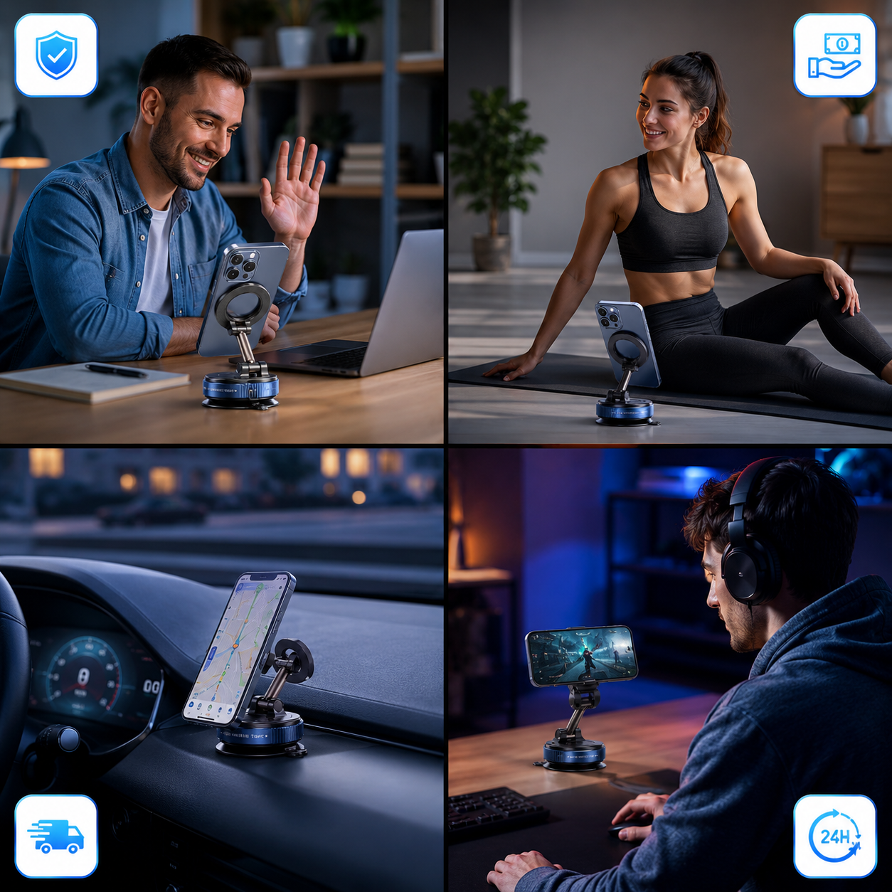 🚀 ¡EL ACCESORIO QUE TODO CONDUCTOR DEBERÍA TENER EN SU COCHE! | Soporte Magnético con Succión al Vacío Inteligente + Agarre Extremo + Rotación 360° 🔥