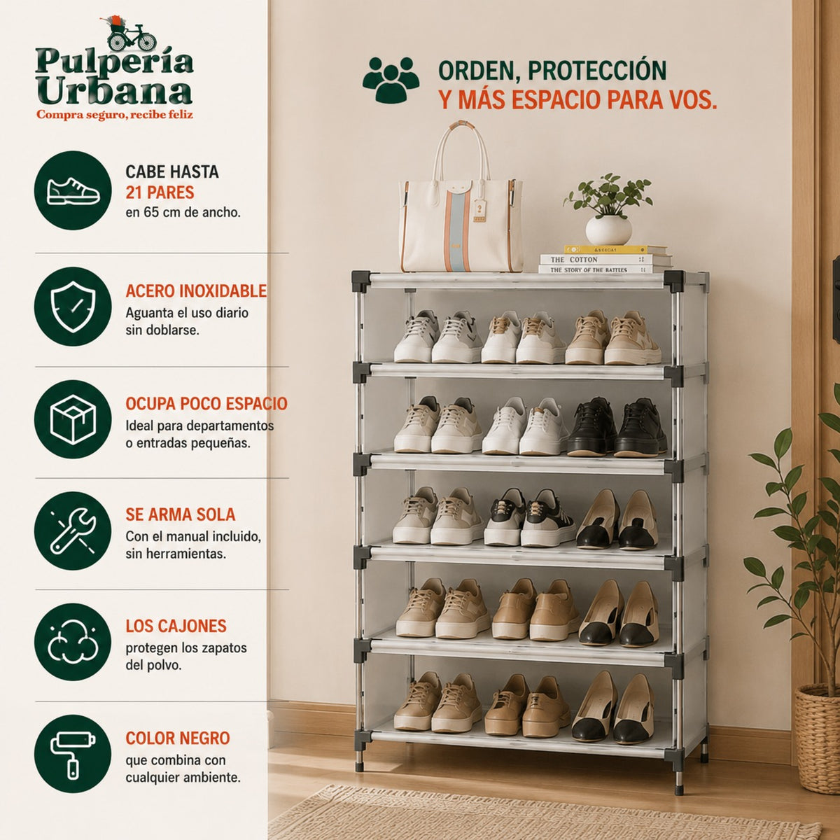 Zapatero Organizador Premium 5 Niveles __🛡️ Más orden, más espacio. Más tranquilidad para tu hogar.🔥