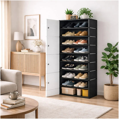 Zapatero de plástico de 8 niveles con puerta - additional image 4